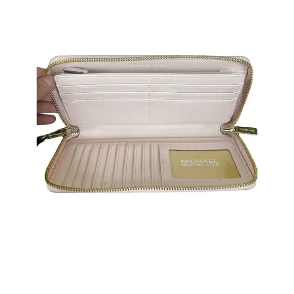 MICHAEL KORS Serena Large Shoulder Tote Blush Pink Gold Hardware With Wallet - Picture 7 of 16